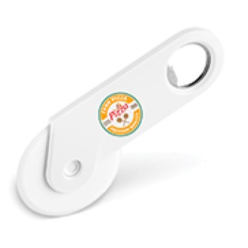 ABRIDORES DE GARRAFA CORTADOR DE PIZZA PERSONALIZADO BRANCO Colorido frente - 25 un.