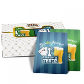 BARALHOS BARALHO DUPLO 108 CARTAS BARALHO COM CAIXA PADRAO COUCHE 275G COM VERNIZ UV TOTAL Colorido frente e verso - 1 un.