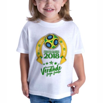 CAMISAS POLIESTER SUBLIMACAO INFANTIL BRANCA TAMANHOS DIVERSOS Colorido frente - 1 un.