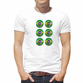 CAMISAS POLIESTER SUBLIMACAO MASCULINA BRANCA TAMANHOS DIVERSOS Colorido frente - 1 un.