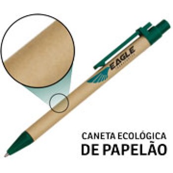 CANETAS PERSONALIZADAS IMPRESSAO COLORIDA ECOLOGICAS PAPELAO VERDE Colorido frente - 50 un.