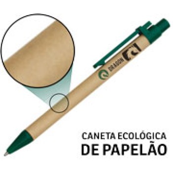 CANETAS PERSONALIZADAS IMPRESSAO COLORIDA ECOLOGICAS PAPELAO VERDE Colorido frente - 100 un.