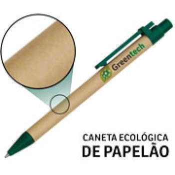 CANETAS PERSONALIZADAS IMPRESSAO COLORIDA ECOLOGICAS PAPELAO VERDE Colorido frente - 10 un.