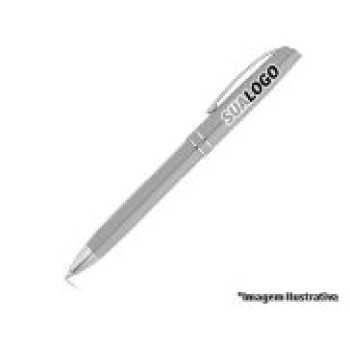 CANETAS PERSONALIZADAS IMPRESSAO COLORIDA LINHA PREMIUM LYME CROMADO SATINADO Colorido frente - 100 un.