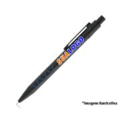 CANETAS PERSONALIZADAS IMPRESSAO COLORIDA LINHA PREMIUM MYKADO AZUL Colorido frente - 500 un.