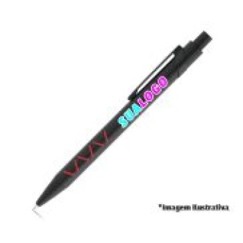 CANETAS PERSONALIZADAS IMPRESSAO COLORIDA LINHA PREMIUM MYKADO VERMELHO Colorido frente - 500 un.
