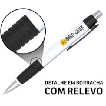 CANETAS PERSONALIZADAS IMPRESSAO COLORIDA PLASTICAS COMERCIAL PRETA Colorido frente - 10 un.