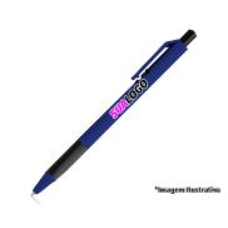 CANETAS PERSONALIZADAS IMPRESSAO COLORIDA PLASTICAS ROY AZUL Colorido frente - 250 un.