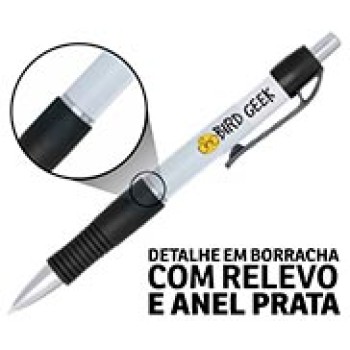 CANETAS PERSONALIZADAS IMPRESSAO COLORIDA PLASTICAS STILO PRETA Colorido frente - 10 un.