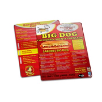 DELIVERY CARDAPIO PVC PREMIUM 050MM 150X210MM Colorido frente e verso - 24 un.