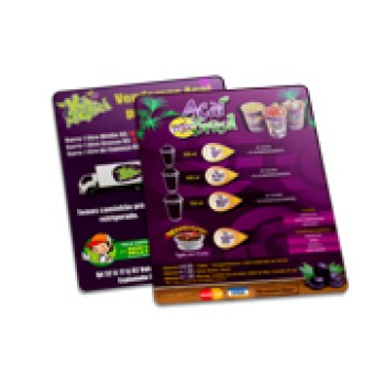 DELIVERY CARDAPIO PVC PREMIUM 050MM 150X210MM Colorido frente e verso - 96 un.