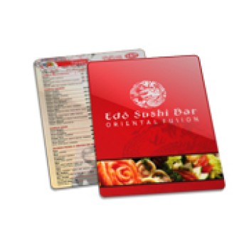 DELIVERY CARDAPIO PVC PREMIUM 050MM 150X210MM Colorido frente e verso - 48 un.