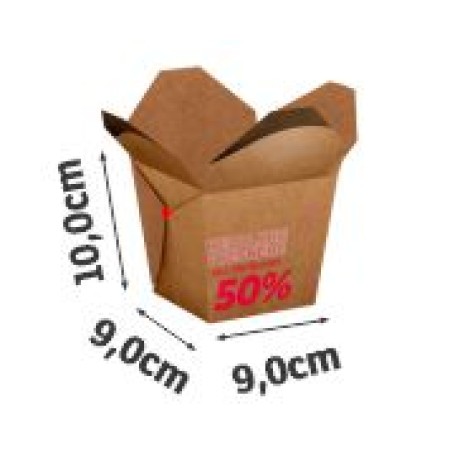 DELIVERY EMBALAGENS PARA DELIVERY PERSONALIZADAS KRAFT 300G ALMOCO GRANDE Colorido frente - 500 un.