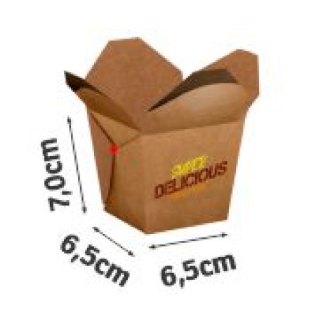 DELIVERY EMBALAGENS PARA DELIVERY PERSONALIZADAS KRAFT 300G ALMOCO PEQUENA Colorido frente - 500 un.