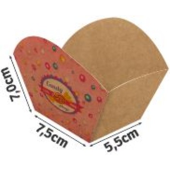 DELIVERY EMBALAGENS PARA DELIVERY PERSONALIZADAS KRAFT 300G BOLOS E DOCES LAMINACAO INTERNA Colorido frente - 100 un.