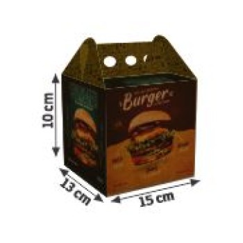 DELIVERY EMBALAGENS PARA DELIVERY PERSONALIZADAS KRAFT 300G HAMBURGUER GRANDE Colorido frente - 1000 un.