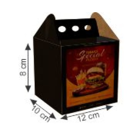 DELIVERY EMBALAGENS PARA DELIVERY PERSONALIZADAS KRAFT 300G HAMBURGUER MEDIA Colorido frente - 1000 un.