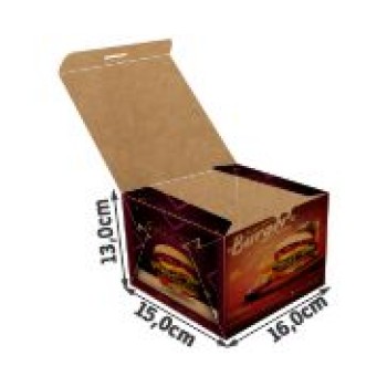 DELIVERY EMBALAGENS PARA DELIVERY PERSONALIZADAS KRAFT 300G LANCHES E SANDUICHES GRANDE Colorido frente - 1000 un.