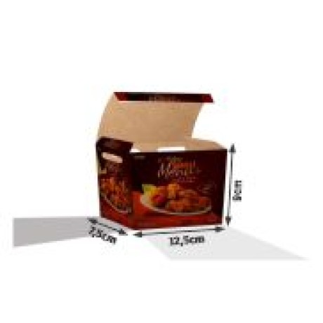 DELIVERY EMBALAGENS PARA DELIVERY PERSONALIZADAS KRAFT 300G SALGADOS MEDIA Colorido frente - 500 un.