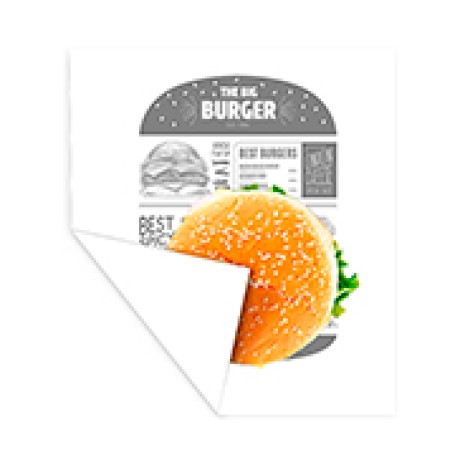 DELIVERY EMBRULHO PARA HAMBURGUER PERSONALIZADO 400X280MM Preto e branco frente - 1000 un.