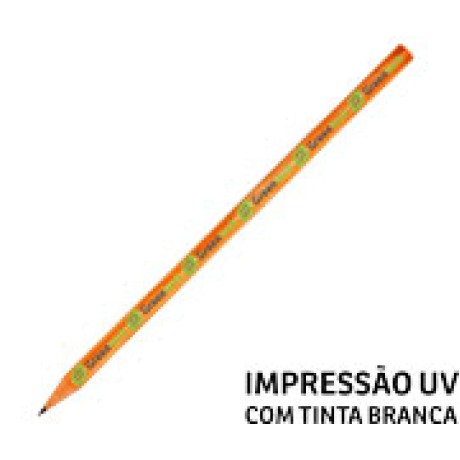 LAPIS PERSONALIZADO BRANCO RESINADO SIMPLES Colorido frente - 100 un.