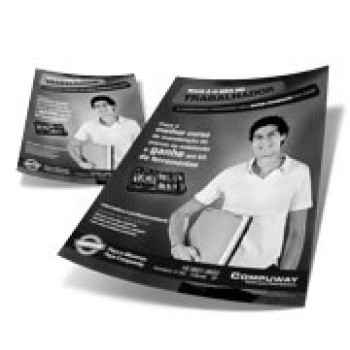 PANFLETOS, FLYERS E FOLHETOS APERGAMINHADO  75G 300X420MM Preto e branco frente e verso - 500 un.