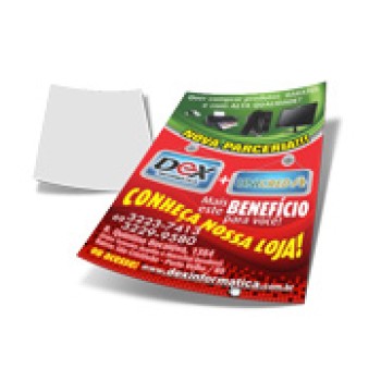 PANFLETOS, FLYERS E FOLHETOS COUCHE 150G SEM VERNIZ 150X200MM Colorido frente - 5000 un.