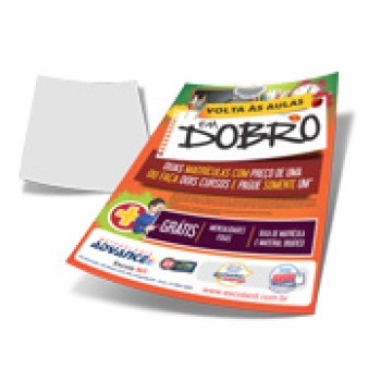 PANFLETOS, FLYERS E FOLHETOS COUCHE 150G SEM VERNIZ 300X200MM Colorido frente - 5000 un.