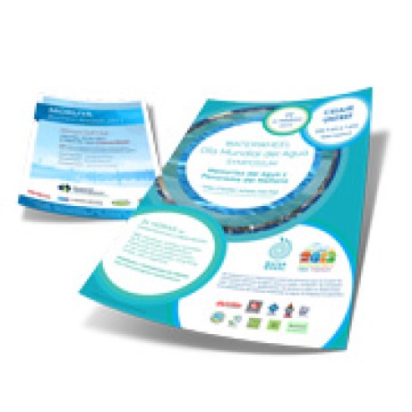 PANFLETOS, FLYERS E FOLHETOS COUCHE 150G VERNIZ UV TOTAL FV 300X210MM Colorido frente e verso - 500 un.