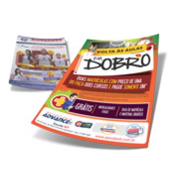 PANFLETOS, FLYERS E FOLHETOS COUCHE 150G VERNIZ UV TOTAL FV 300X210MM Colorido frente e verso - 250 un.