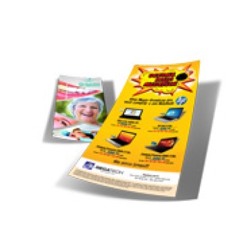 PANFLETOS, FLYERS E FOLHETOS COUCHE 70G 100X200MM Colorido frente e verso - 25000 un.