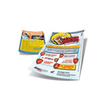 PANFLETOS, FLYERS E FOLHETOS COUCHE 70G 150X100MM Colorido frente e verso - 1000 un.