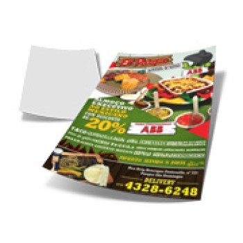 PANFLETOS, FLYERS E FOLHETOS COUCHE 90G SEM VERNIZ 300X200MM Colorido frente - 100000 un.