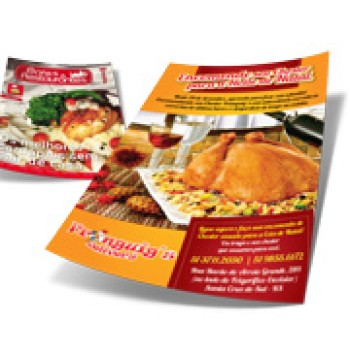 PANFLETOS, FLYERS E FOLHETOS COUCHE 90G SEM VERNIZ 300X400MM Colorido frente e verso - 10000 un.