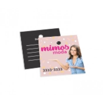 TAGS TAGS ESPECIAIS COUCHE 250G VERNIZ LOCALIZADO FR 45X51MM Colorido frente e preto e branco verso - 100 un.