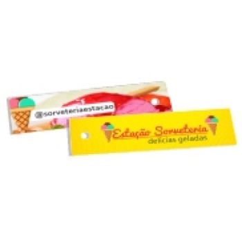 TAGS TAGS ESPECIAIS COUCHE 250G VERNIZ LOCALIZADO FR 91X25MM Colorido frente e verso - 100 un.