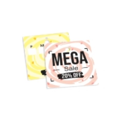 TAGS TAGS ESPECIAIS COUCHE 250G VERNIZ LOCALIZADO FRENTE E VERSO 45X51MM Colorido frente e verso - 100 un.