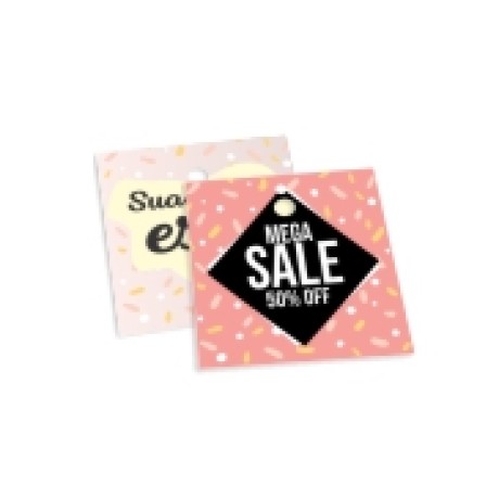 TAGS TAGS ESPECIAIS COUCHE 250G VERNIZ LOCALIZADO FRENTE E VERSO 45X51MM Colorido frente e verso - 250 un.