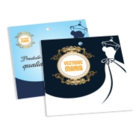 TAGS TAGS ESPECIAIS COUCHE 250G VERNIZ LOCALIZADO FRENTE E VERSO 91X102MM Colorido frente e verso - 100 un.