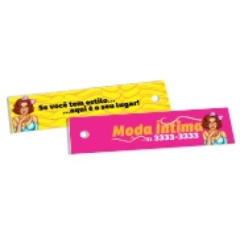 TAGS TAGS ESPECIAIS COUCHE 250G VERNIZ LOCALIZADO FRENTE E VERSO 91X25MM Colorido frente e verso - 250 un.