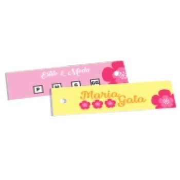 TAGS TAGS ESPECIAIS COUCHE 250G VERNIZ LOCALIZADO FRENTE E VERSO 91X25MM Colorido frente e verso - 100 un.