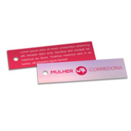 TAGS TAGS ESPECIAIS COUCHE 250G VERNIZ UV TOTAL FR 91X25MM Colorido frente e verso - 2000 un.