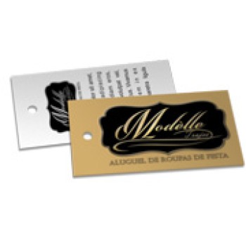 TAGS TAGS ESPECIAIS COUCHE 250G VERNIZ UV TOTAL FR 91X51MM Colorido frente e preto e branco verso - 500 un.