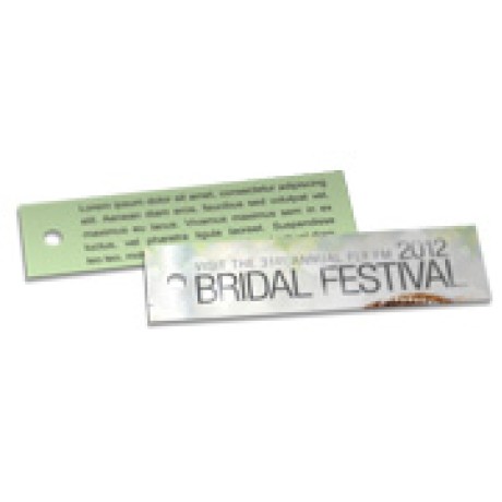 TAGS TAGS ESPECIAIS COUCHE 300G VERNIZ UV TOTAL FRENTE 91X25MM Colorido frente e verso - 2000 un.