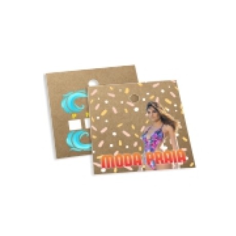 TAGS TAGS ESPECIAIS KRAFT 300G SEM VERNIZ 45X51MM Colorido frente e verso - 100 un.