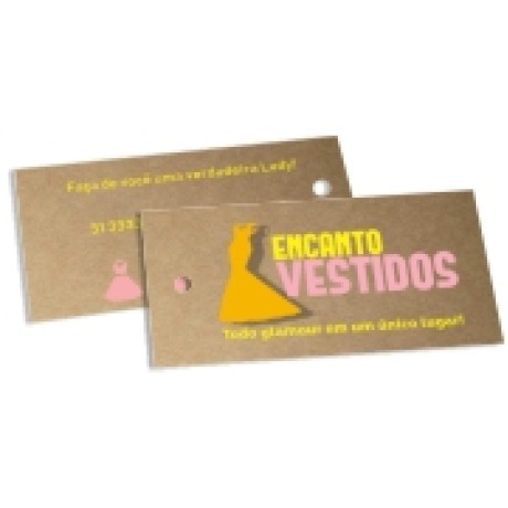 TAGS TAGS ESPECIAIS KRAFT 300G SEM VERNIZ 91X51MM Colorido frente e verso - 250 un.