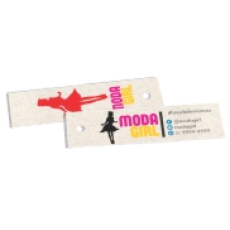 TAGS TAGS ESPECIAIS RECICLATO 250G SEM VERNIZ 91X25MM Colorido frente e verso - 100 un.