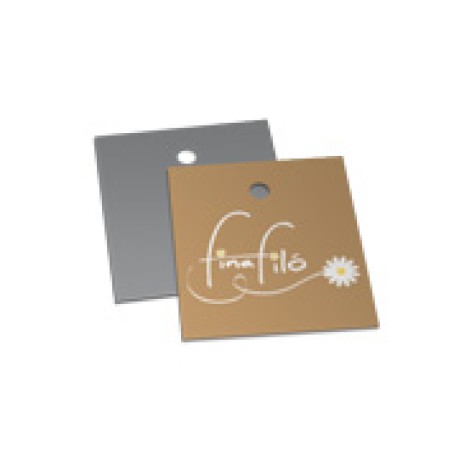 TAGS TAGS PADRAO FURO COUCHE 250G VERNIZ UV TOTAL FR 45X51MM Colorido frente e preto e branco verso - 1000 un.