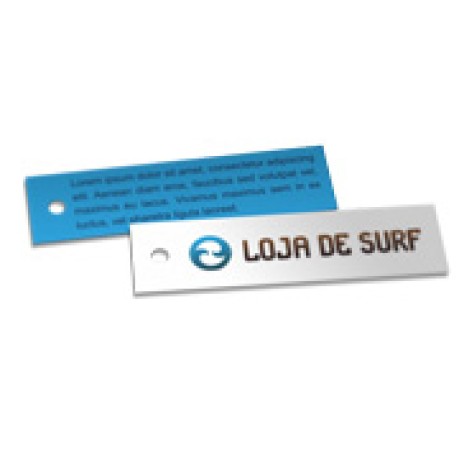 TAGS TAGS PADRAO FURO COUCHE 250G VERNIZ UV TOTAL FR 91X25MM Colorido frente e verso - 2000 un.