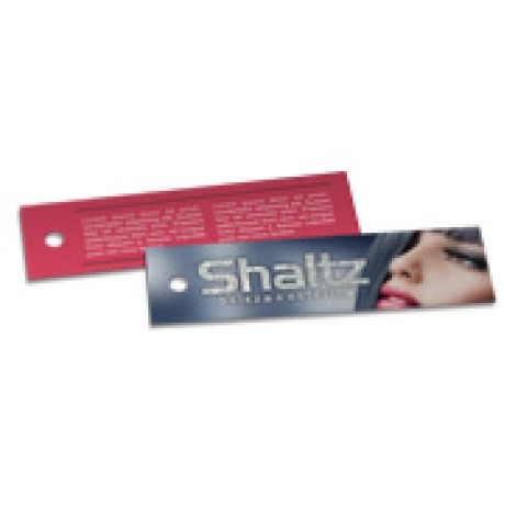 TAGS TAGS PADRAO FURO COUCHE 300G LAM FOSCA E HOTSTAMPING 91X25MM Colorido frente e verso - 2000 un.